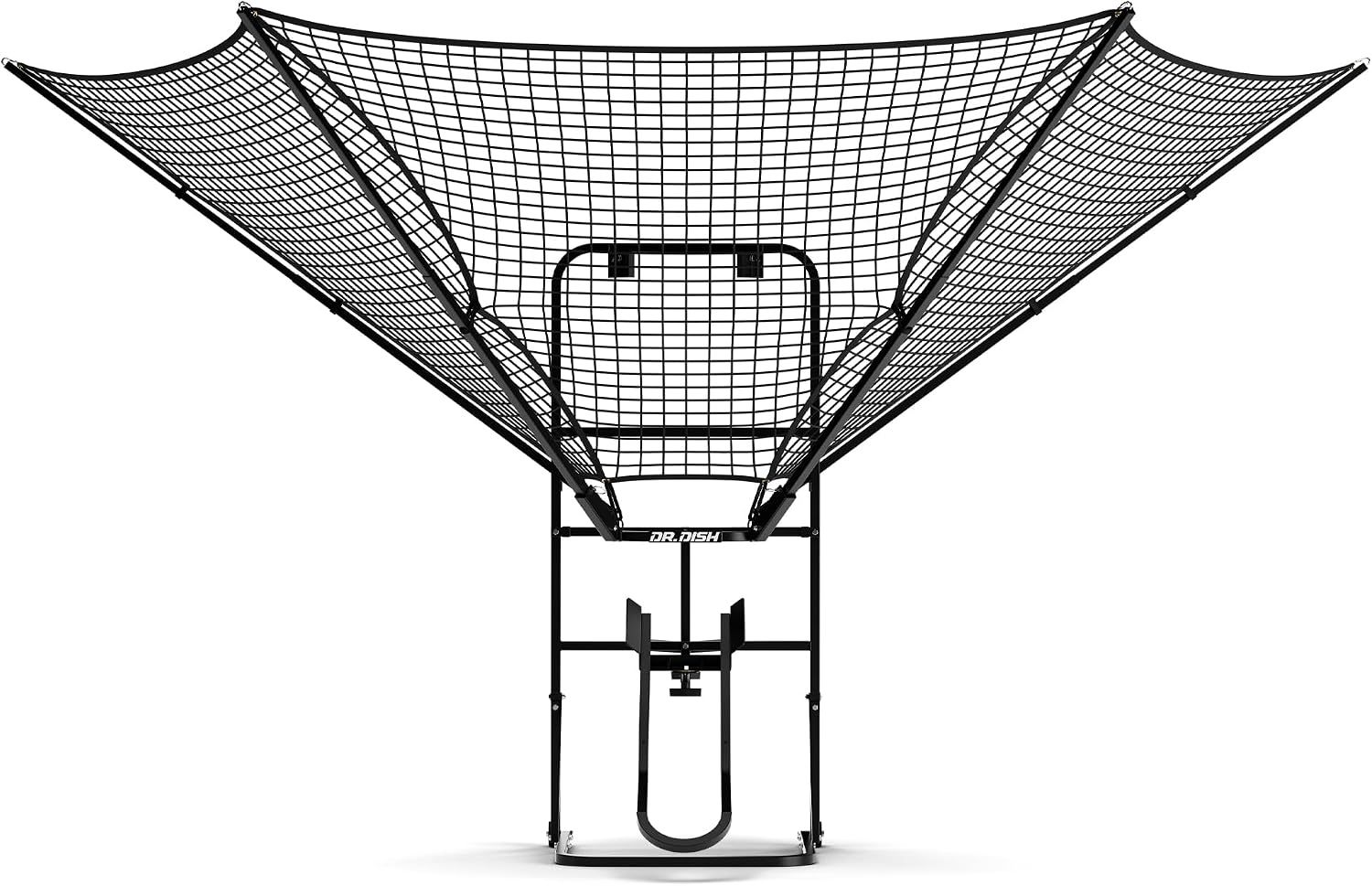 Dr. Dish iC3 motorized basketball shot trainer and rebounder on wheels.